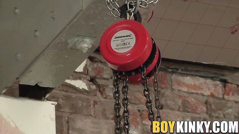 Bound slave Jonny Pistol milked by master Sebastian Kane