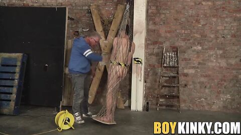 Bound slave Jonny Pistol milked by master Sebastian Kane