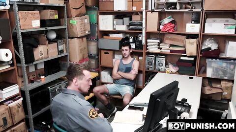 BoyPunish.com - Officer's intense hammering of a young thief's tight ass after catchi