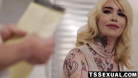 TSSexual.com - Blonde ts Gracie Jane delivers anal to hairy Johnny B