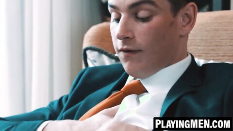 PlayingMen.com - Young Reno Gold passionately jacks his long cock