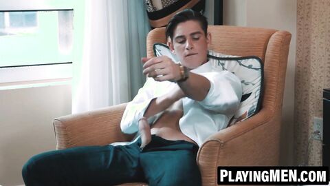 PlayingMen.com - Young Reno Gold passionately jacks his long cock