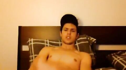 Twink's Amateur Striptease and Webcam Jerk Off Session