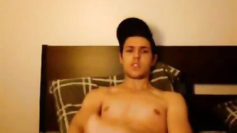 Twink's Amateur Striptease and Webcam Jerk Off Session