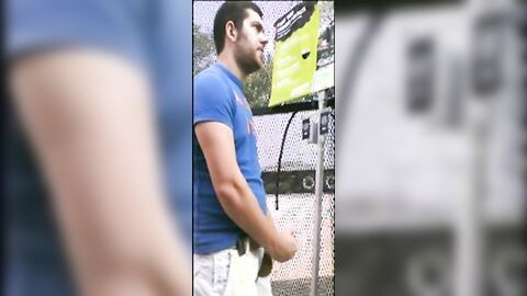 Home Depot Bear Jacks Off in the Garden Center