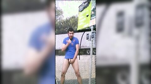 Home Depot Bear Jacks Off in the Garden Center