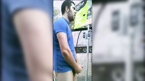 Home Depot Bear Jacks Off in the Garden Center