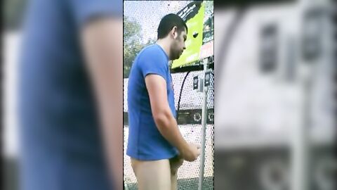 Home Depot Bear Jacks Off in the Garden Center