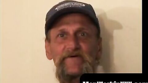 MenWorkinXXX.com - Bearded mature homo jerks off his big dick and achieves an intense
