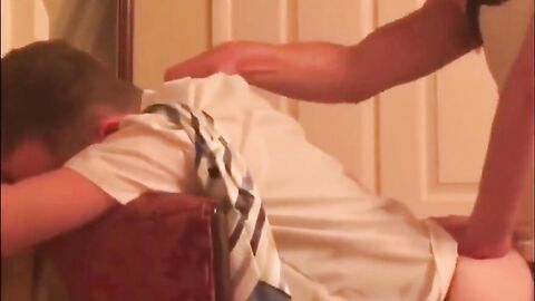 Daddy and Twink Bareback Threeway