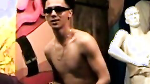 Young twink in glasses fucks blowup doll in solo wanking