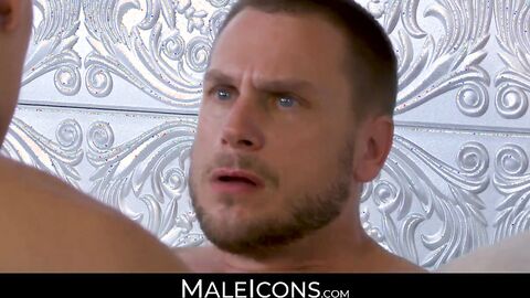 MaleIcons.com - Young homo Troy Accola's encounter with stepdad Hans Berlin's big coc