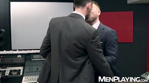 Suited businessmen Massimo Piano and Matthew Anders relentlessly breed