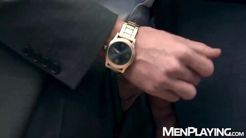 Suited businessmen Massimo Piano and Matthew Anders relentlessly breed