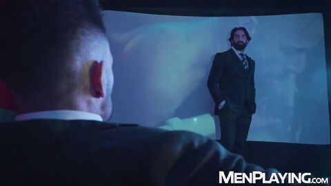 Donato Reyes moans as his bearded lover Scott Carter savors his ass