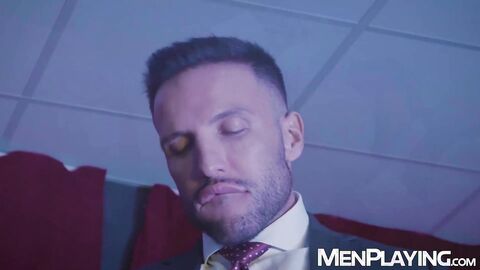 Donato Reyes moans as his bearded lover Scott Carter savors his ass