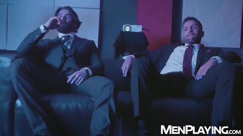 Donato Reyes moans as his bearded lover Scott Carter savors his ass