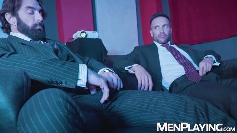 Donato Reyes moans as his bearded lover Scott Carter savors his ass