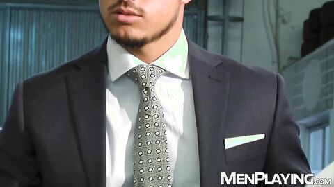 Hunky suited men Klein Kerr and Sunny Colucci mutually raw breeds hard