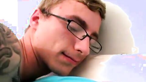 Cutie Owen flexed his ink before massaging his cock and fingering his hole