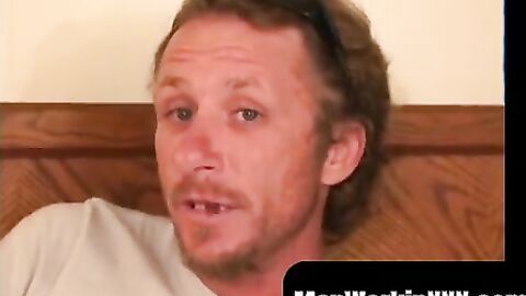 MenWorkinXXX.com - Messy amateur guy smokes while stroking his big cock to climax