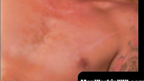 MenWorkinXXX.com - Messy amateur guy smokes while stroking his big cock to climax