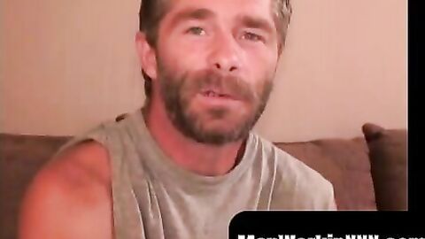 MenWorkinXXX.com - Bearded mature gay dude loves anal play while masturbating vigorou