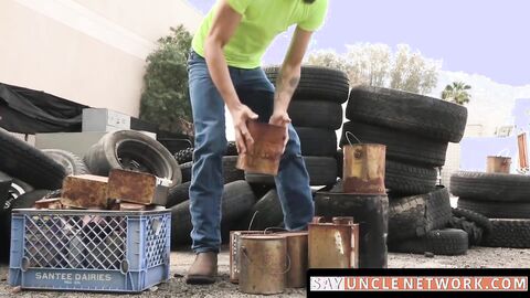 SayUncleNetwork.com - Inked stud barebacks gay stepson before a creamy finish