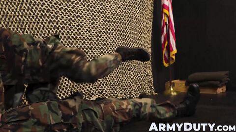 Sergeant Damien King raw breeds and dominates private Brandon Evans