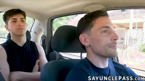 Handsome Leon Giok fixes Matt Vis tight hole before fixing his car