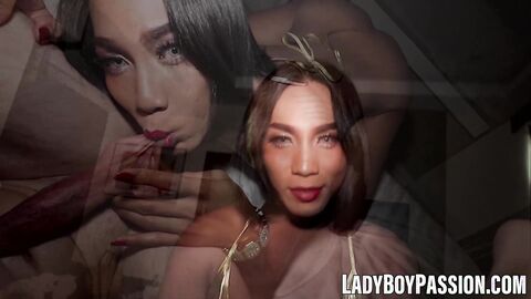 Ladyboy Gooey teases huge cock before sliding it in her butthole