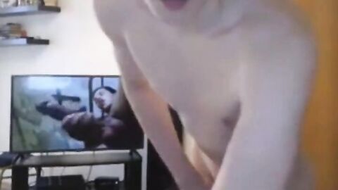 Twink Works Up a Sweat Rubbing One Out on Webcam