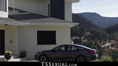 TSSexual.com - Tempting TS Natalie Mars spreads legs anal with stepson cock with wild