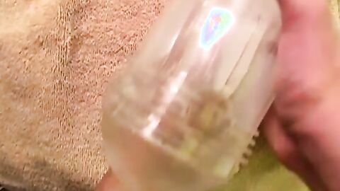 Massive cum shot after fucking a fleshjack by attractive Zeke