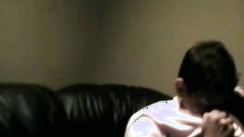 Hottie Cody cums hard after jerking his muscle cock on the couch