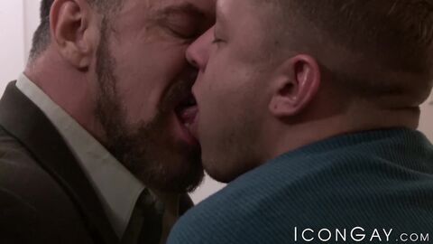 Cock sucker Ian Levine penetrated deeply by beefy adult Max Sargent