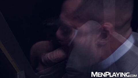 Latino Gabriel Lunna is spitroasted by Cristian Sam and Xavi Duran