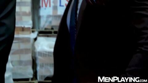 Bearded businessman Dani Robles raw rides Hugo Castellanos hard tool