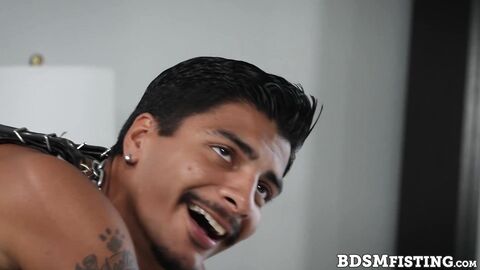 Armando Lake stretches Apollo Fates ass with his hands and meaty cock