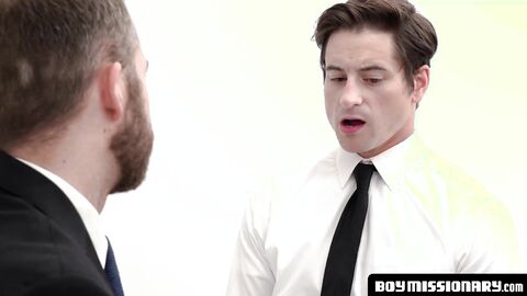 BoyMissionary.com - Obedient Mormon twink's creampie after bareback exam drilling