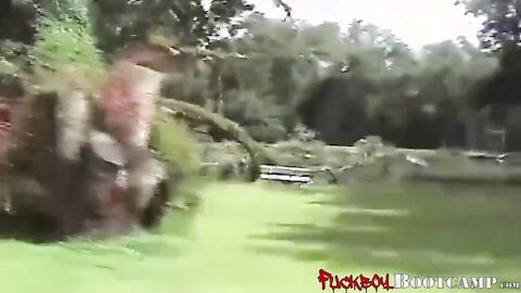 Young gays blow each other before pounding in nature