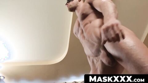 MaskXXX.com - Anonymous hunk's fleshlight action with his huge muscles