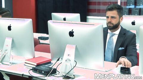 Office coworkers Hector de Silva and Sebastian Reiss raw breed