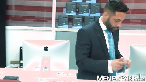 Office coworkers Hector de Silva and Sebastian Reiss raw breed