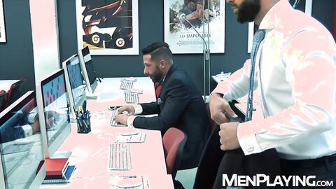 Office coworkers Hector de Silva and Sebastian Reiss raw breed