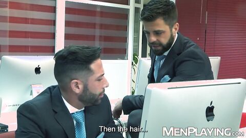 Office coworkers Hector de Silva and Sebastian Reiss raw breed