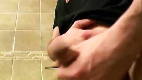 College teens Jack President and Kent rocked their cock and shot loads in the urinal