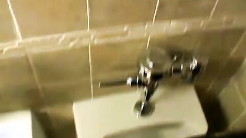 College teens Jack President and Kent rocked their cock and shot loads in the urinal