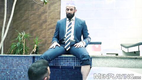 Gigolo Gustavo Cruz raw destroys submissive businessman Scott Carter