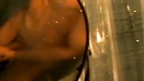 Passionate cock stroking while taking a shower by cutie Jack Hammah